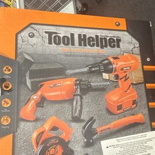 Tool Helper Kids Pretend Play Tool Set w/ Toy Drill/Driver, Hammer Accessories
