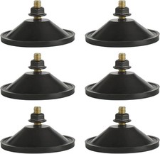 6 Pcs Heavy Duty Black Suction Cups with M6 x 14 Thread Screw, Clear PVC, Extra