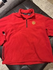 Vintage Eddie Bauer EBTEK Mens XL Red Quarter ZipFleece Pullover Jacket