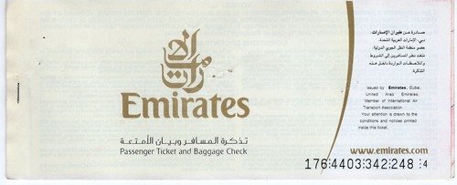 Emirates Airlines TICKET USED, OLD ISSUE. VERY GOOD CONDITION. RARE