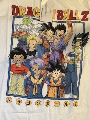 Dragon Ball Z Toei Animation White T-Shirt Goku Piccolo Trunks M (imperfection)