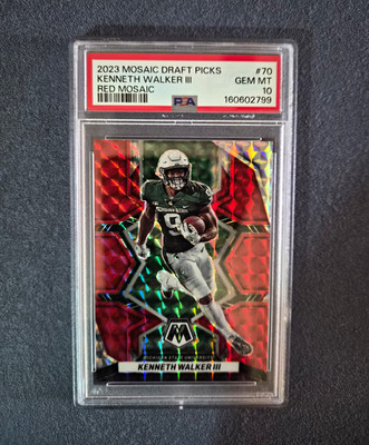 🔥PSA 10 GEM MintPanini Mosaic Draft Picks Kenneth Walker III #70 Red Mosaic /99