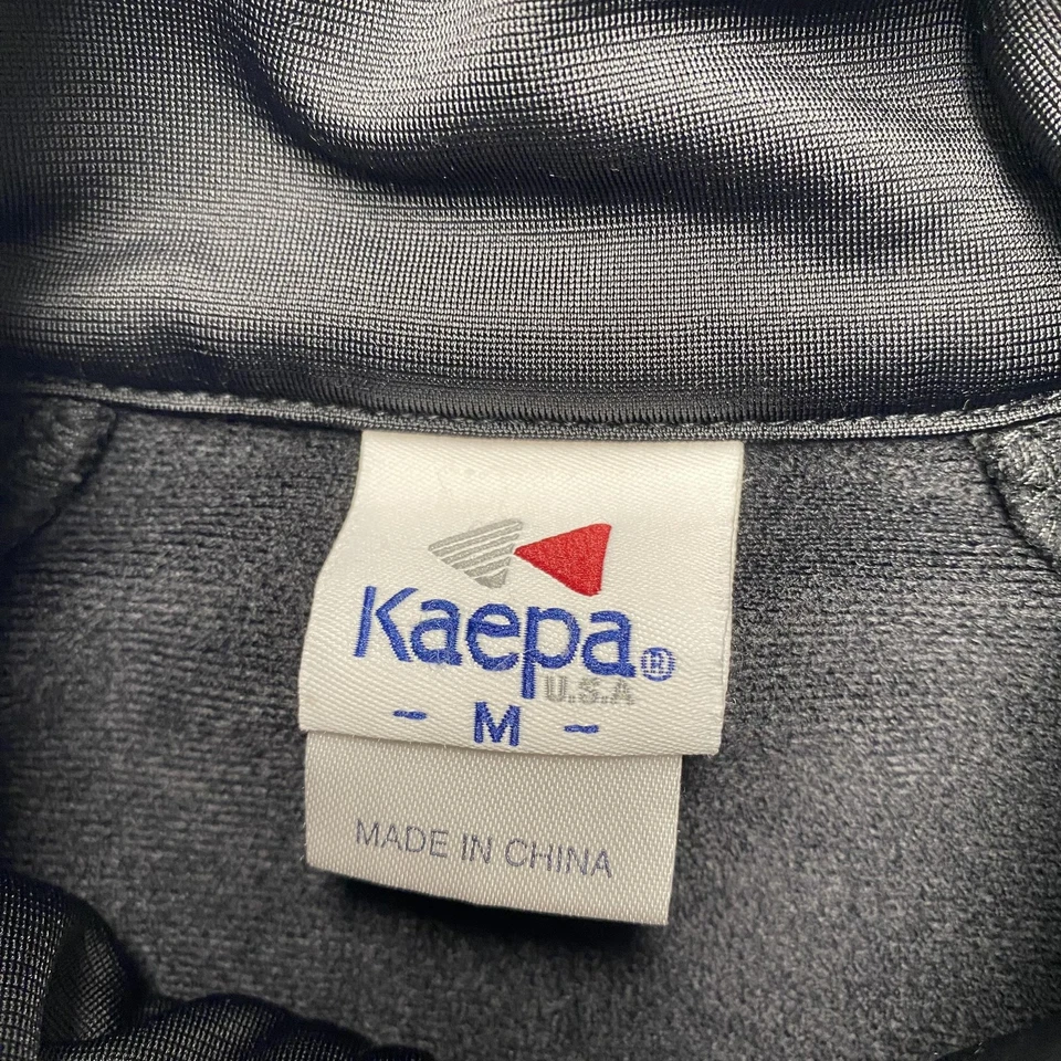 Chaqueta deportiva Kaepa para hombre mediana negra cremallera completa poliéster calentamiento atlético Foto 3 de 4