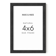 HAUS AND HUES 4x6 Solid Black Oak Frame - Wall or Tabletop Display