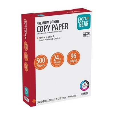  Premium Bright Paper, 8.5'' x 11'', 96 Bright, White, 24 lb., 1 Ream (500 Sheets)