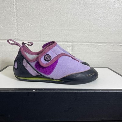 Butora Brava Kids Climbing Shoes Lavender Purple Hook & Loop Neo Rubber Sz 4 US