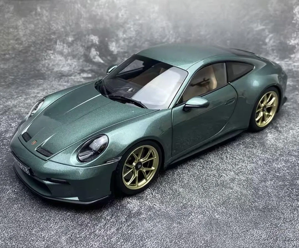 Porsche 1/18 Scale Norev Diecast Model Car Metallic Green Replica For Collectors - Image 3 of 4