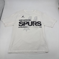 San Antonio Spurs  White t shirt Jordan brand size Small spray paint effect