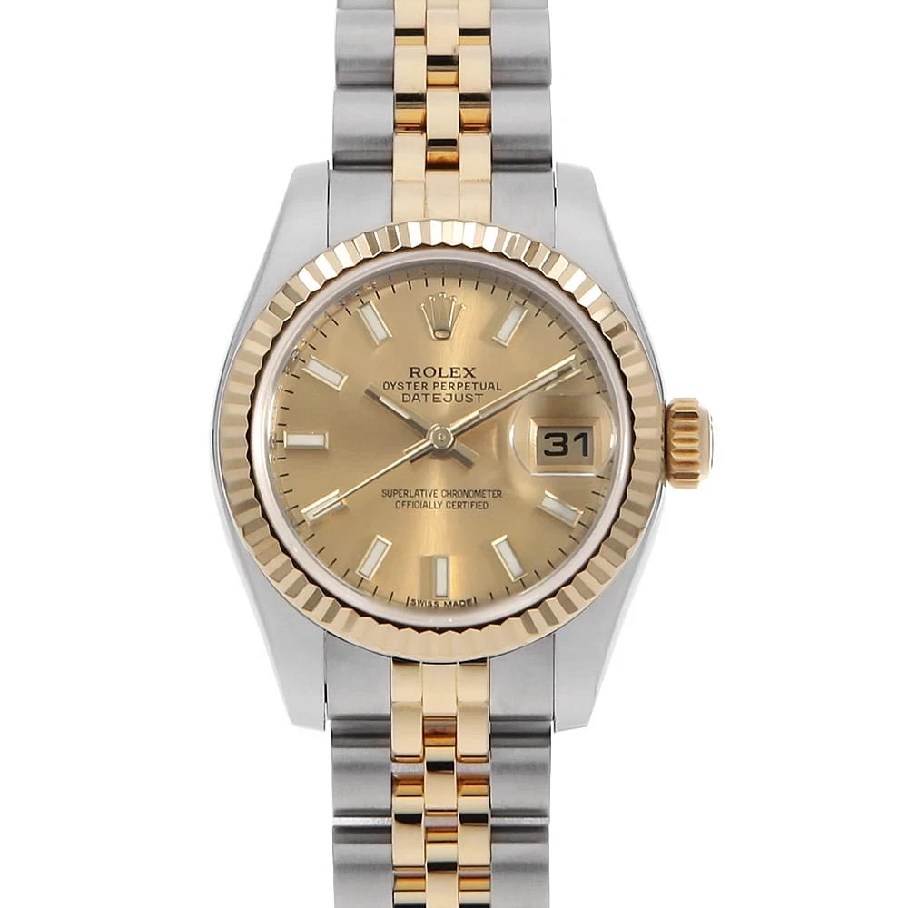 Rolex — ROLEX Datejust 179173 Champagne White bar 5 rows Jubilee bracelet Random Num...