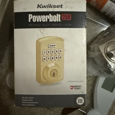 Kwikset Powerbolt 250 Keypad Deadbolt, Electronic, Gold , finish  Model 25 user