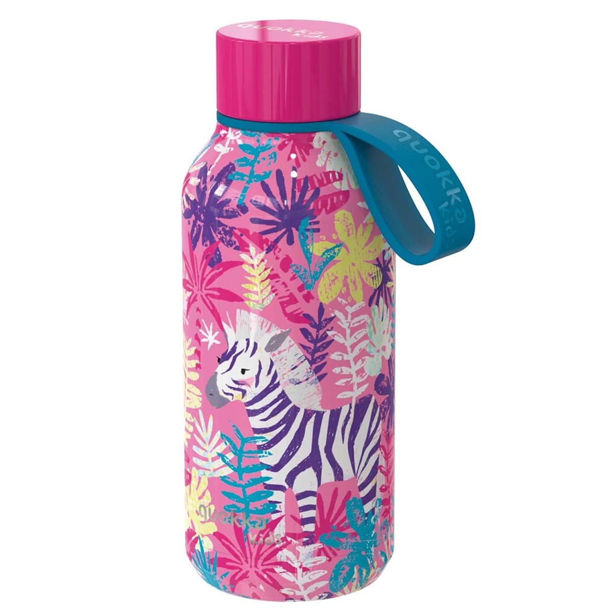 Bouteille isotherme anti-fuite Quokka Kids 330ml avec sangle contre l'eau tiède