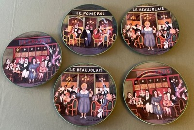 Williams Sonoma Guy Buffet LES CAFES Collection 8  Salad Plates Set of 5