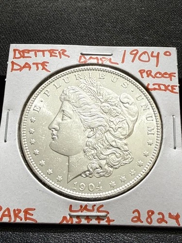 1904 O BU GEM MORGAN SILVER DOLLAR UNC MS+++ DMPL U.S. MINT RARE COIN 2824