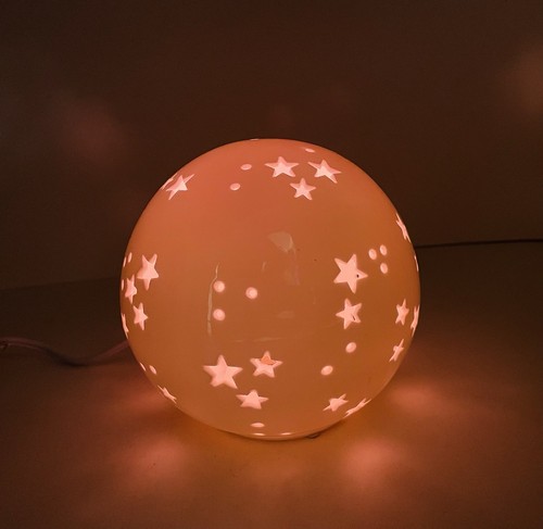 Pillowfort Starry Globe Night Light White Round Ceramic Lamp Target Toggle 5.75β
