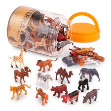 Wild Animal Figurines Tube, 60 Mini Safari Figures, Animals