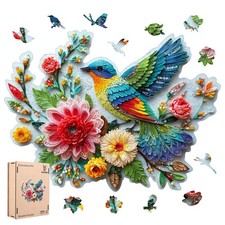 Ixfyloop Wooden Puzzles for Adults, Bird Small, Embroidery
