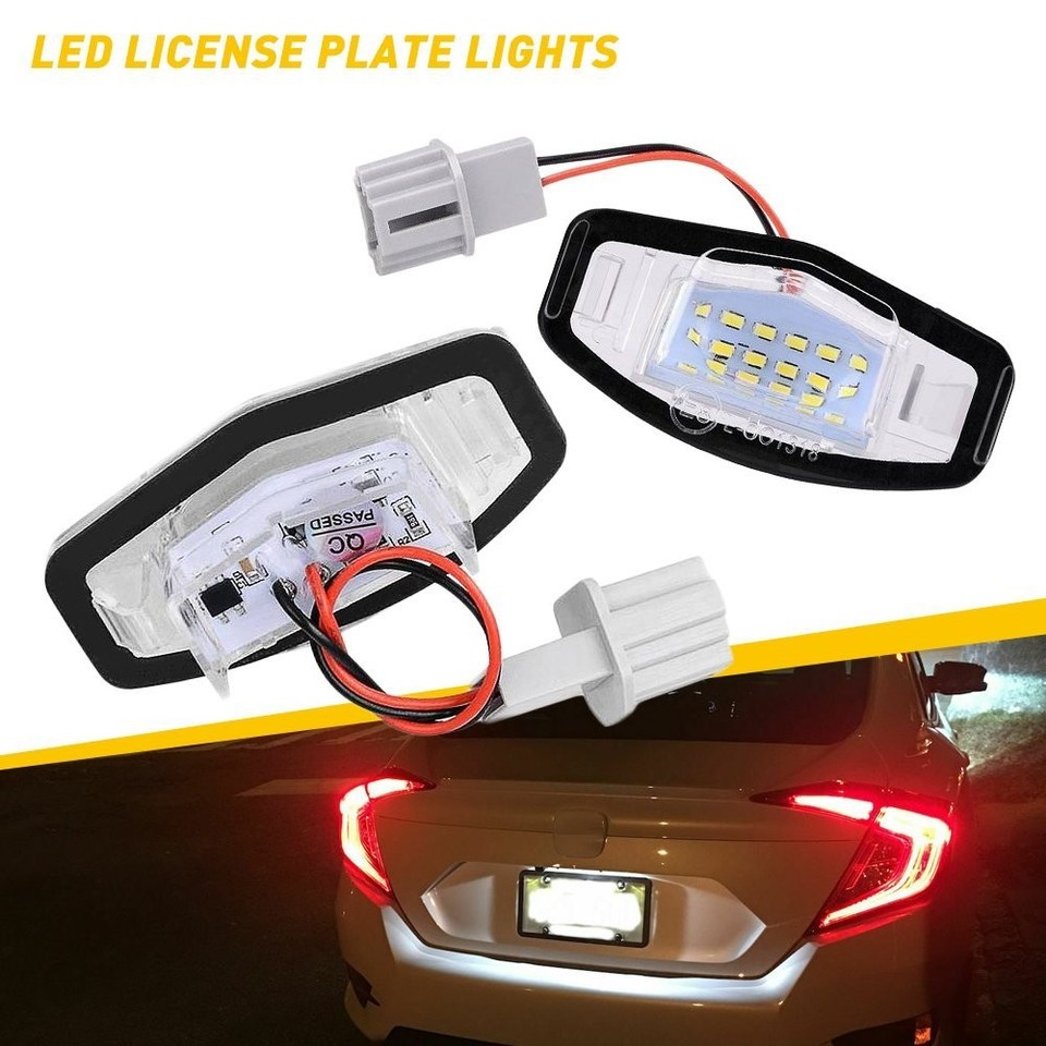 2 PCS LED License Plate Light Tag Lamps Assembly For Acura RL TL TSX ...