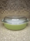 Pyrex 221 Vintage Round 8" Lime Green With Lid