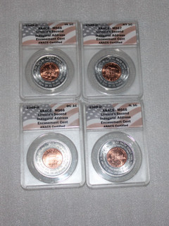 2009 D Lincoln's second inaugural address ENCASEMENT CENT Set of 4 ANACS