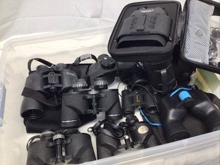 Mixed Lot Of 8 Assorted Binoculars/Bushnell/Tasco/Sharper Image/Focal