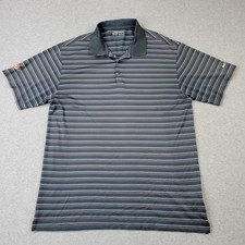Nike Golf Fit Dry Polo Mens XL Multicolor Performance Striped Embroidery Shirt
