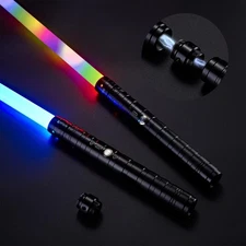 SANCO Metal Hilt Dueling Light Up Sabers - 2 Packs RGB 15 Colors Type-C