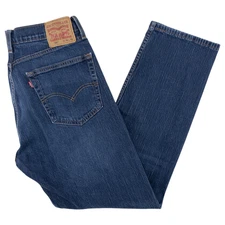 Levi's 505 Jeans Mens 36x32 Dark Wash Regular Fit Straight Leg Denim Classic Zip