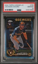 2024 Topps Chrome Logofractor Jackson Chourio RC #161 Brewers PSA 10 Gem Mint