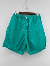 Vintage Umbro Style Athletic Shorts Mens Green Checkered Nylon Comfort XL