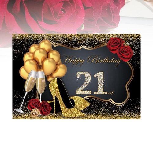 1PC Backdrop Happy 21st Birthday Balloons Printed Photography Background Cloth - Picture 11 of 11