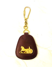 CELINE Brown Leather Sulky Logo Horse Carriag...