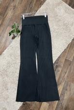 Offline by Aerie Medium Washed Gray Ribbed High Waisted OG Flare Yoga Pants
