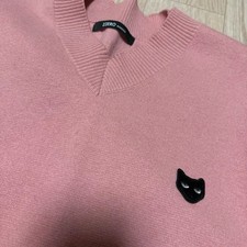 SungJio Homme Zizero Pink Knit Sweater - Size L with Embroidered Detail