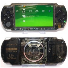 MINT Sony PSP 3000 Console - Black CLEAR Skeleton ⚫💀 With New Battery, Charger
