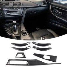 F�r BMW F30 F35 F34 F36 7PCS Carbon Fiber Look Interior Trim Set Dash T�r Trim
