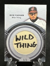 Rick Vaughn Wild Thing: Bat Knob Relic Card Custom Made Real Wood - Major League
