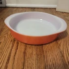 Vintage Pyrex model 221 Round Baking Dish in the "Flamingo Pink"