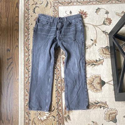 Levi's Men's Gray Denim Jeans Regular Fit Straight Leg Mid Rise 5-Pocket