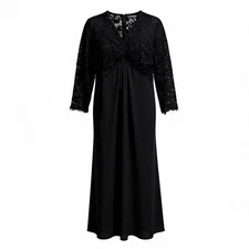 Aspeed Women’s Beaded Accent Dress Set (2pc) SZ XL Color Black EUC