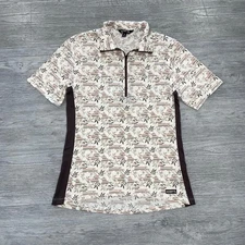 KERRITS ICE FIL Women’s Small 1/4 Zip Equestrian Print Short Sleeve Riding Shirt