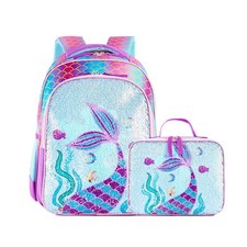 Reversible Sequin School Backpack Lightweight Little Kid Book Bag with Lunch ...