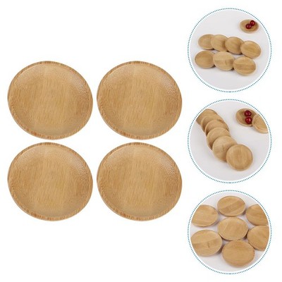 4 Pcs Bambus-Untersetzer Für Den Heimgebrauch Saucengerichte Dip-Sauce-Teller