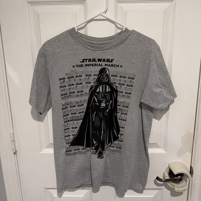 Star Wars Darth Vader Imperial March Graphic T Shirt Gray Size M