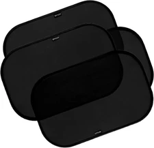 Car Window Shades for Baby 19” x 12” (4 Pack) Cling, 4 pack (19x12), Black 