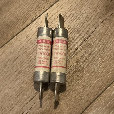 Lot of  2 Gould Ferraz Shawmut TR100R Time Delay Fuse 100A 250VAC