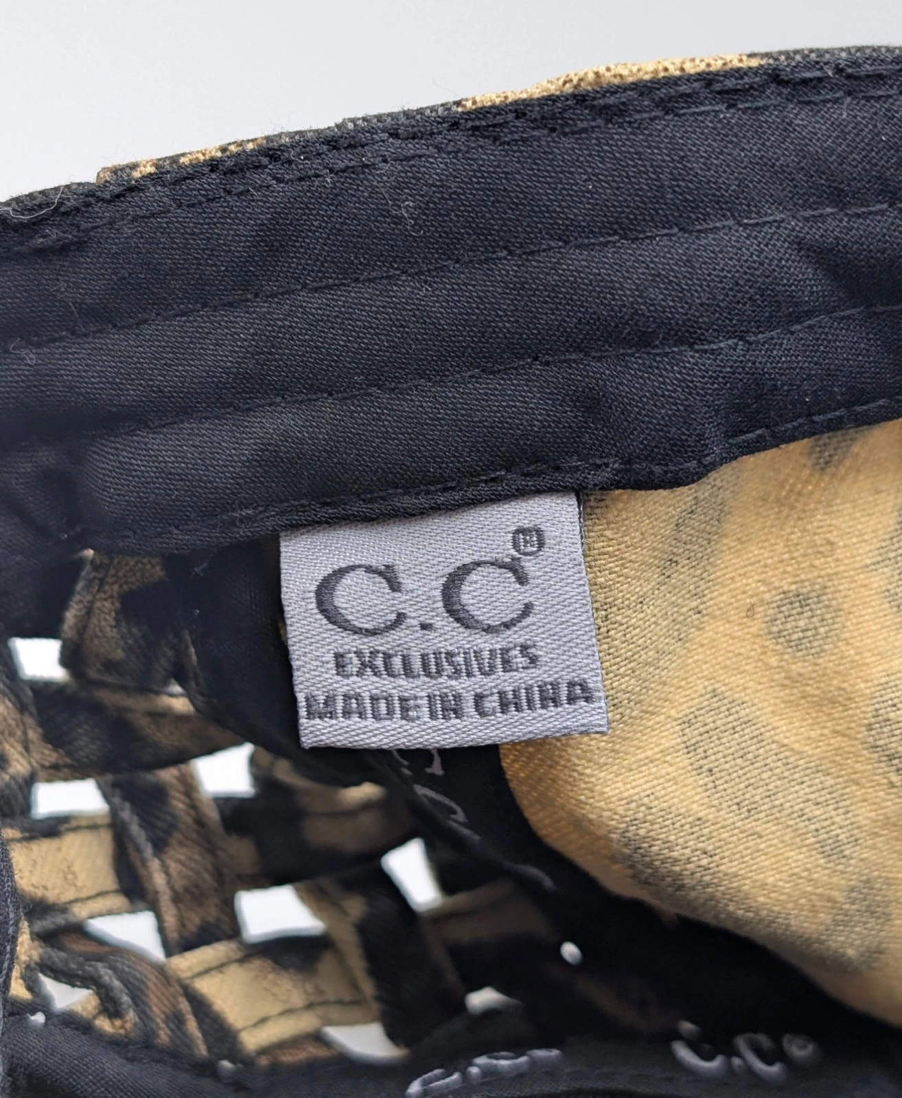 C.C Ponytail Messy Bun Baseball Cap Hat Leopard Cheetah Print AOP Women's Animal