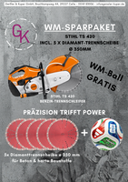 Stihl Ts 420 Benzin-Trennschleifer Incl 5X Diamanttrennscheiben + Gratis WM-BALL