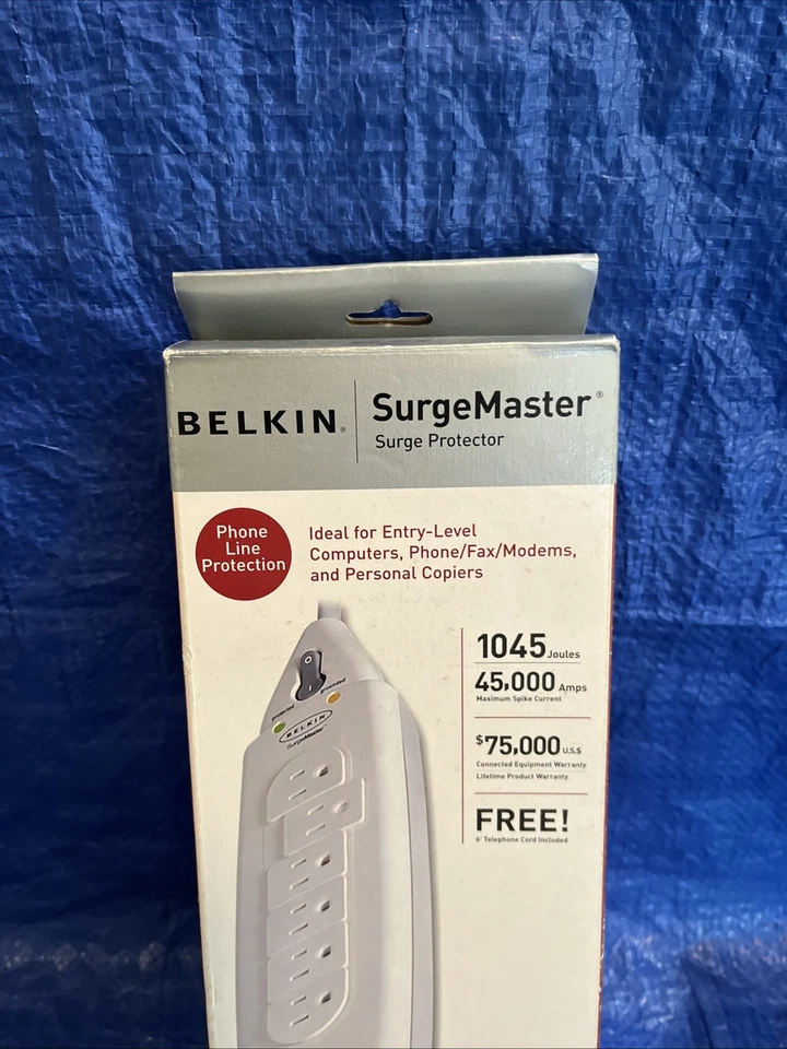 Belkin 7-Outlet SurgeMaster Power Strip Surge Protector 6ft Cord F9H710-06-CL - Image 2 of 4