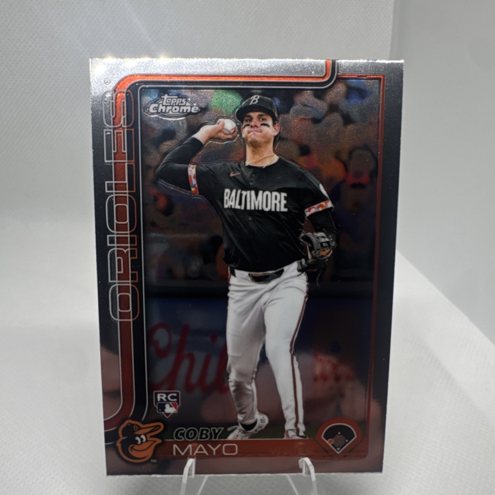 2025 Topps Chrome Coby Mayo #120 Rookie Baltimore Orioles MLB Baseball
