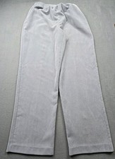 Alfred Dunner Casual Corduroy Pants Sz 12 Gray Elastic Waist EUC